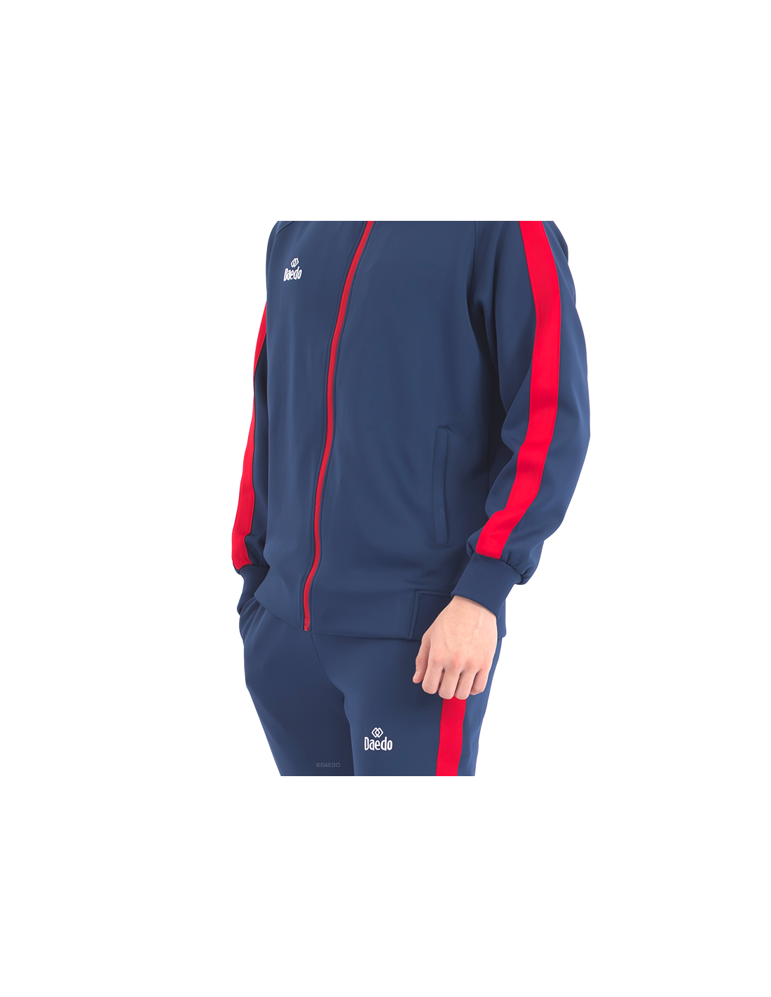 Slim Fit Tracksuit With Blue/Red Neck*++*Slim Fit Tracksuit With Blue/Red Neck